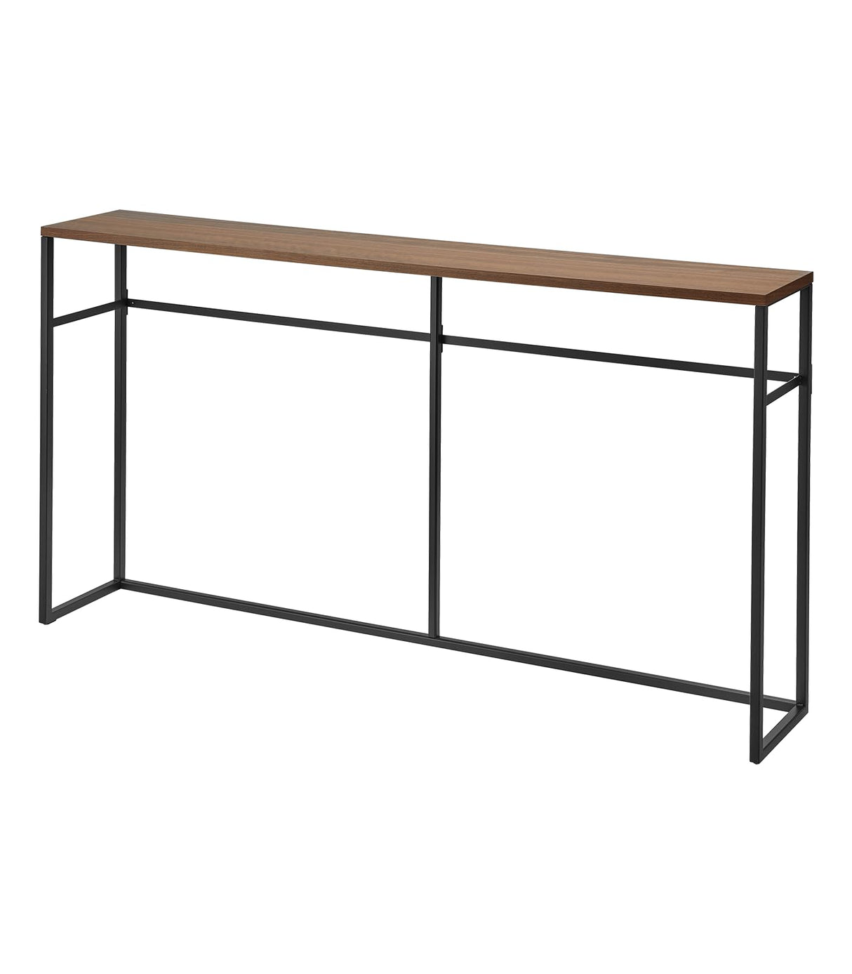 Yamazaki Home Long Console Entryway or Hallways, Narrow Behnd Sofa Table with Wooden Top | Steel, One Size, Black YAMAZAKI