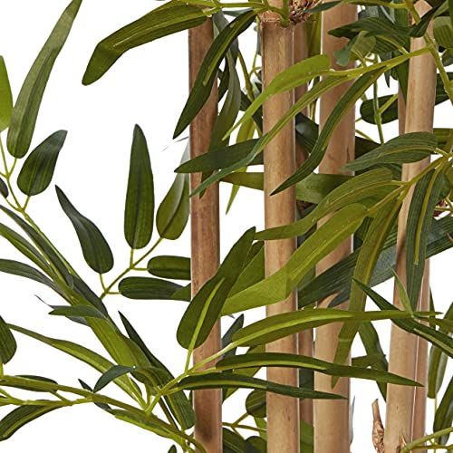 Nearly Natural 64in Bamboo Tree, Fake Bamboo Plants with 7 Natural Trunks, 5.3ft Tall Faux Plants for Indoor Home Decor with 1040 Realistic Fake Leaves Nearly Natural
