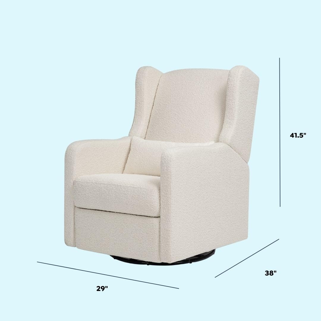 Davinci Carter’s Arlo 270° Swivel Rocker Recliner Chair - GREENGUARD Gold, FSC & Certi-PUR US Certified - Ultra Comfy Nursery Glider Recliner - Glider Rocking Chair for Nursery and Living Room, Ivory DaVinci