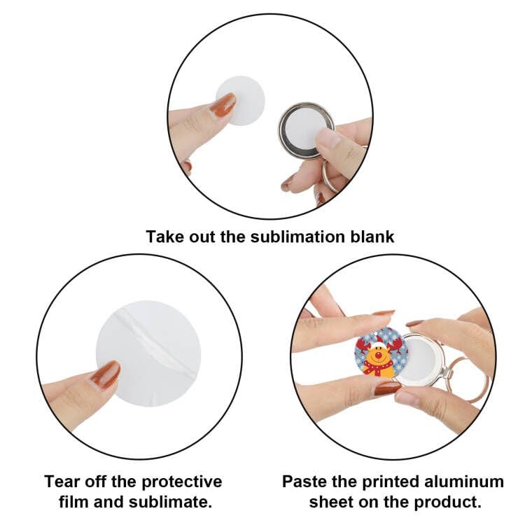 Muka 100Pcs 2 Inch Round Sublimation Blank Aluminum Sheets, Aluminum Board Heat Transfer for Breastpin, Retractable Badge Holder, Photo Tray, Collapsible Phone Holders Muka