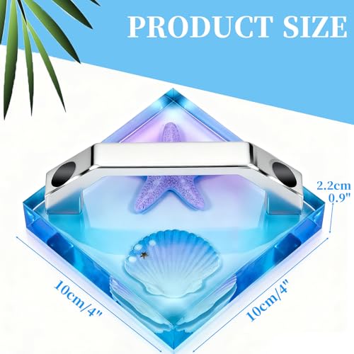 HTV Cooling Block with Handle, Craft Tool Cooler for Heat Press Accessories and Supplies, DTF Transfer Film& Heat Press Paper Vinyl Accessories, DTF Cooling Block with 4"x4"(Ocean Star) Luxiys