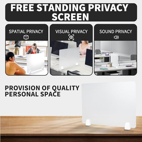 Nisorpa Desk Divider Privacy Panels Acrylic Partitions with Clips Classroom Privacy Shield for Desk Privacy Divider Partition for Schools Office Call Centers,Noise and Visual Guard,4Pcs-23.6”L X15.8”W Nisorpa