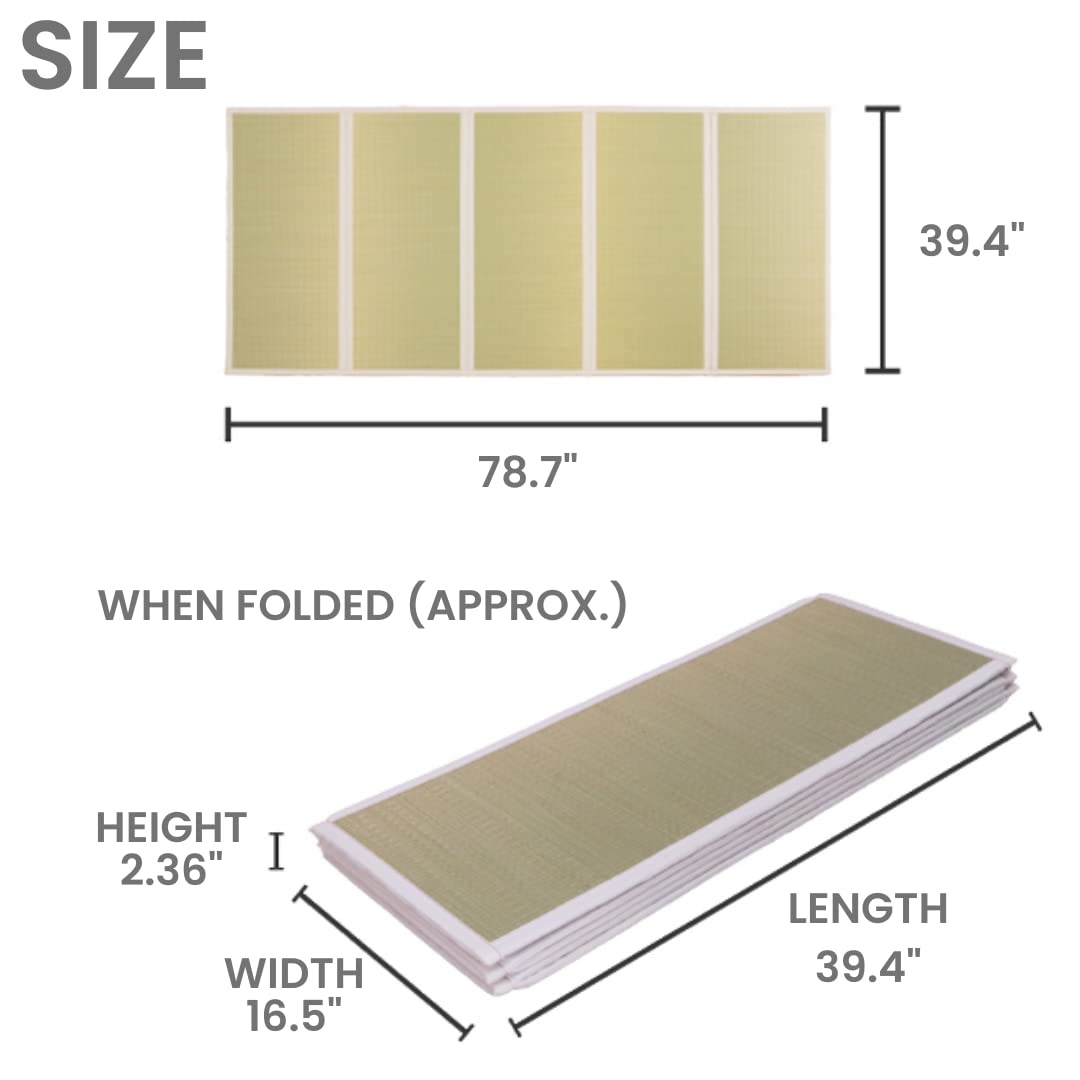 BJDesign Japanese Tatami Mat (Igusa Mattress), Foldable, Rush Grass, Floor Sleeping Japanese Futon Mattress Meditation Yoga Zen (Twin XL) BJDesign