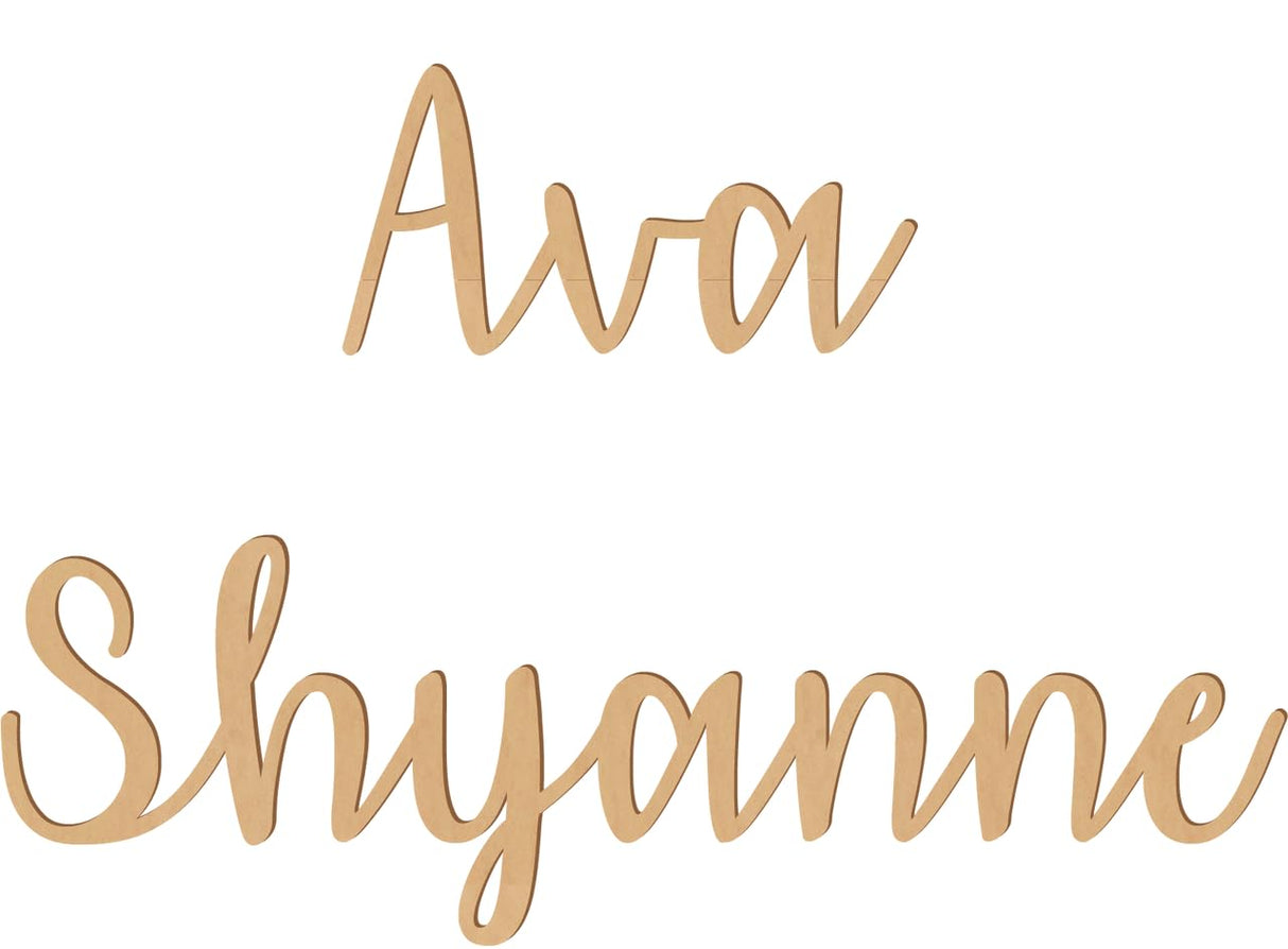 2.5 Inch Tall Custom Word Scroll Script Cursive Font Affection, Choose Wood Material for Names, Unfinished Initials Craft, Kid's Room Sign, Wall Plaque (2.5") NEXTCraft