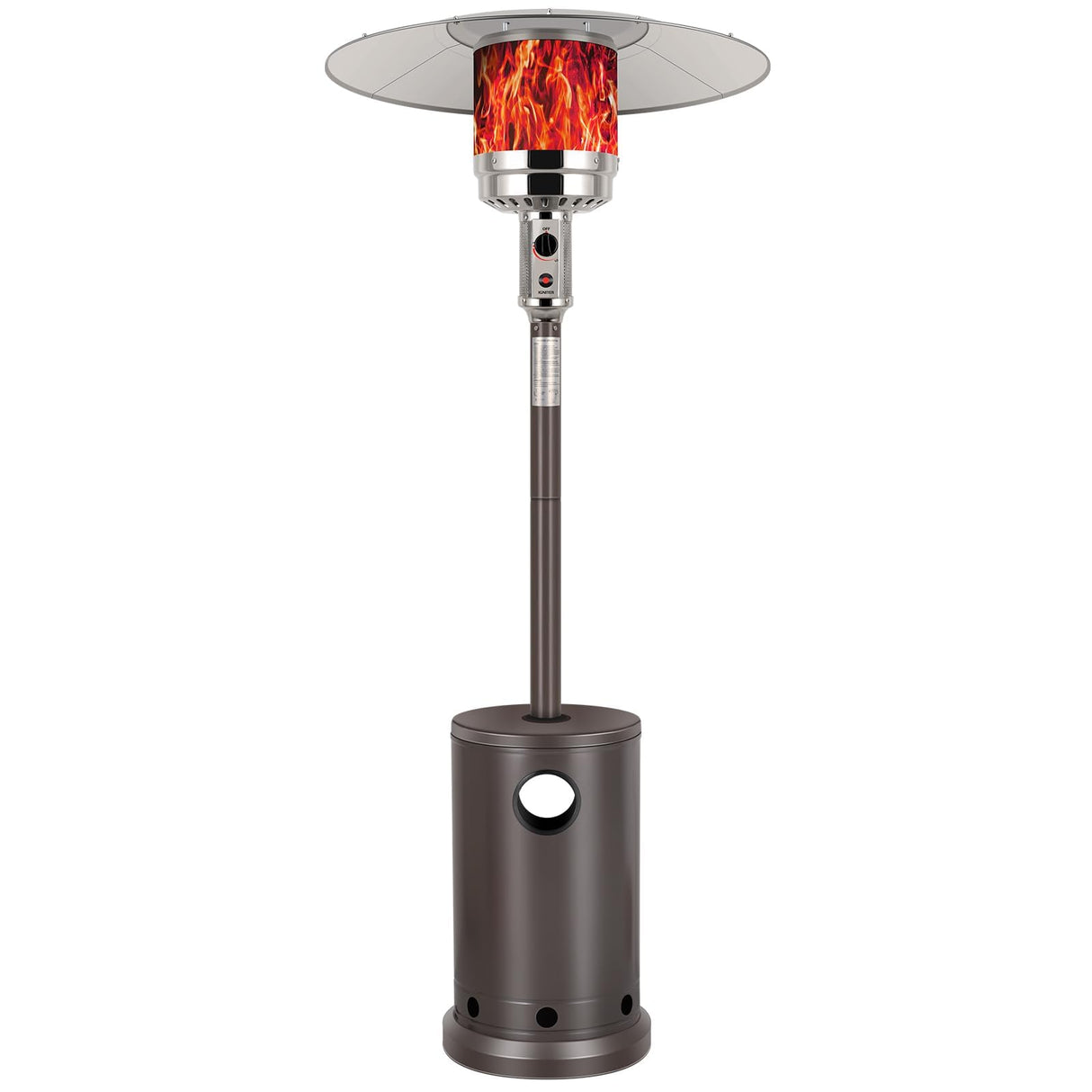 Hykolity 50,000 BTU Propane Patio Heater with Table Design, Stainless Steel Burner, Triple Protection System, Wheels, Outdoor Heaters for Patio, Garden, Commercial and Residentia(Brown) hykolity