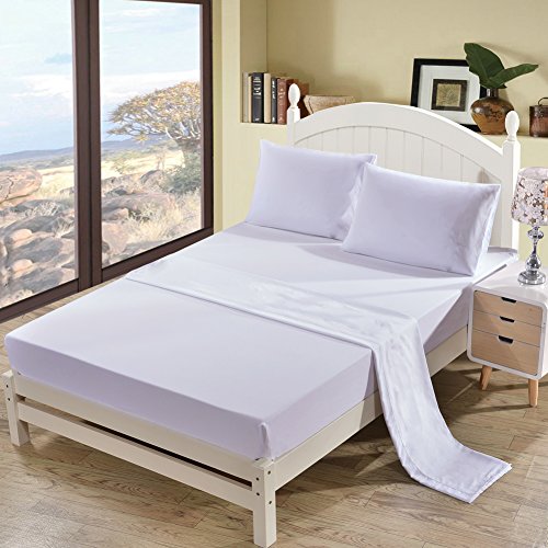 Twin Size Flat Sheet Single - 300 Thread Count 100% Egyptian Cotton Quality - Hotel Collection Flat Sheet Sold Separately - White Meicotton Bedding