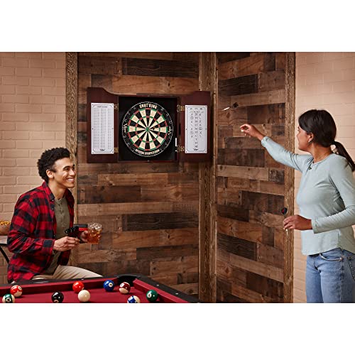 Viper Hudson Sisal/Bristle Steel Tip Dartboard Cabinet, Mahogany Finish Viper