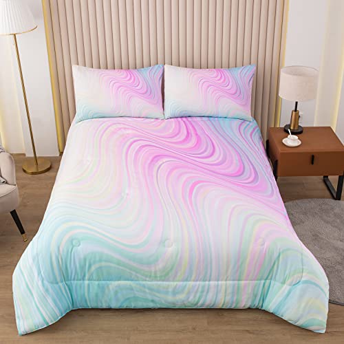 Bodhi Girls Full Comforter Sets with Sheets,Pink Bedding Sets Full,Bed in A Bag Kids Bedding Set for Girls Full(1 Comforter, 1 Flat Sheet, 1 Fitted Sheet, 2 Pillowcases) Bodhi