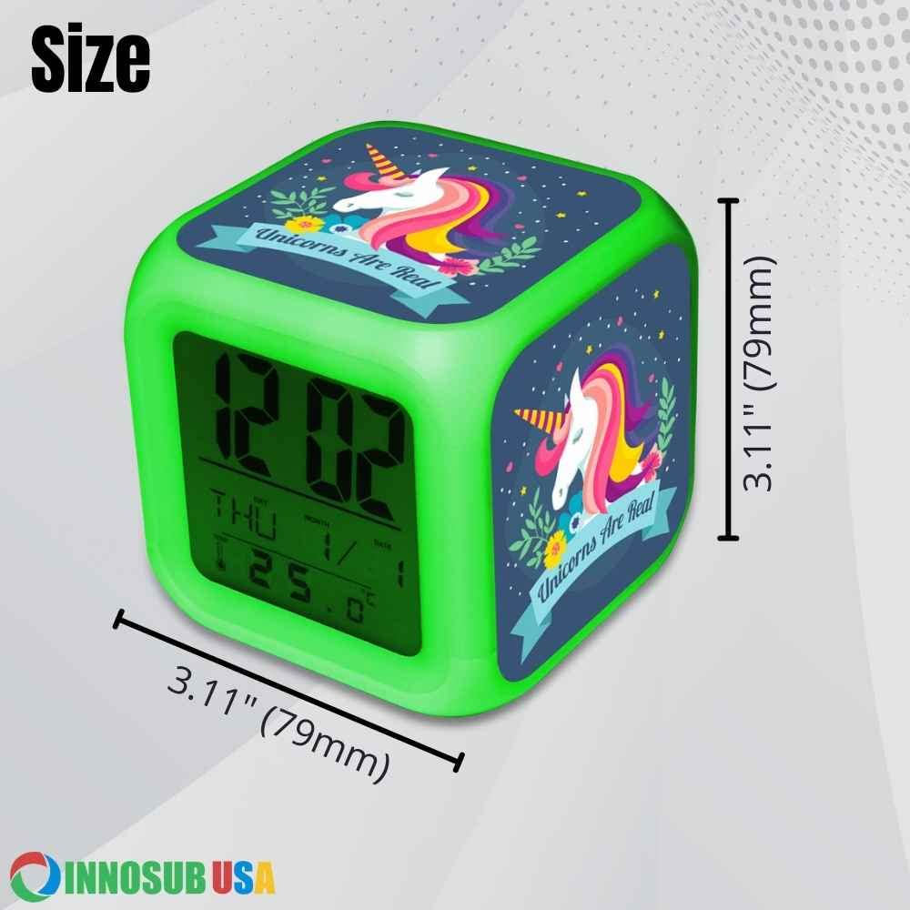 INNOSUB USA Sublimation Blanks Led Clock – LED Color Changing Digital Alarm Clock for Sublimation Printing Comes with 3 Pcs Insert Aluminum of 3.11x3.11 Personalized Sublimation Clock, DIY Photo INNOSUB