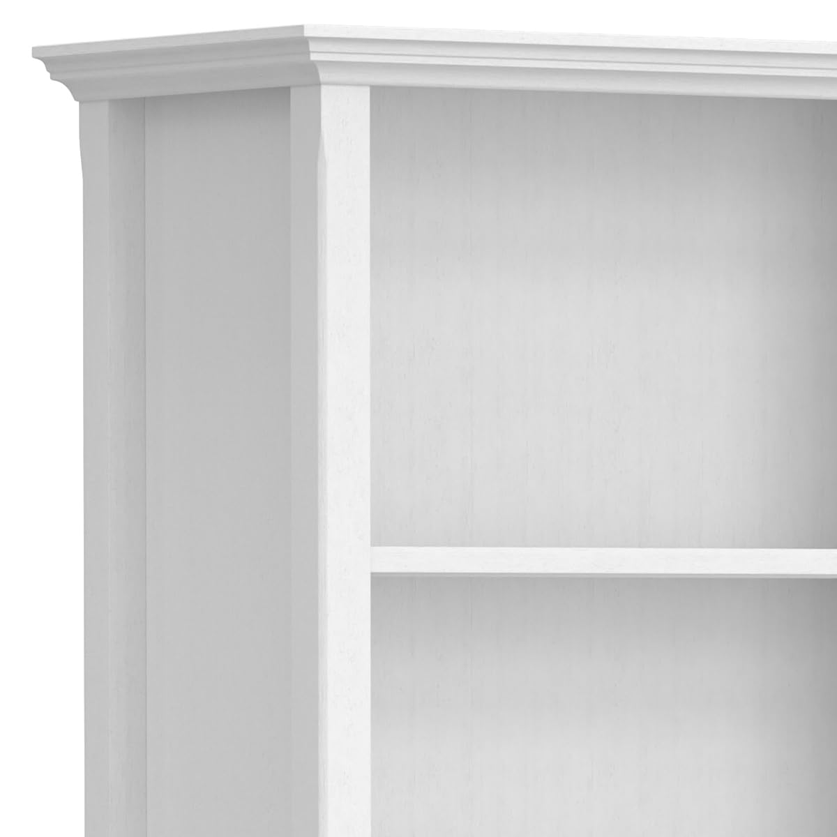 SIMPLIHOME Amherst Bookcase - 70 inch Tall 5-Shelf Solid Wood Bookshelf in White, Transitional Storage for Living Room, Study Room or Office with Adjustable Shelves and Tapered Legs SIMPLIHOME