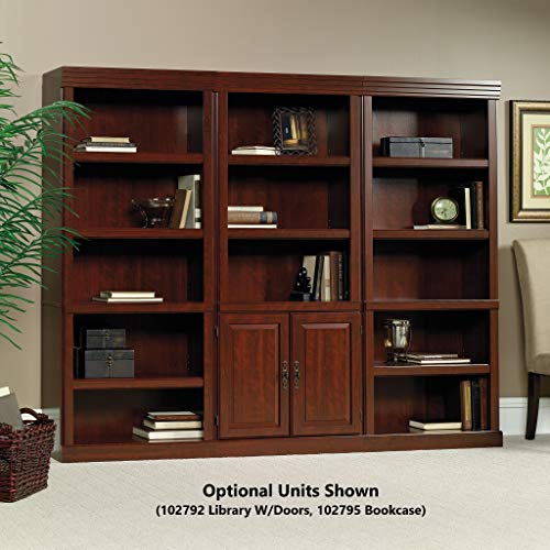 Sauder Heritage Hill Library with Doors/Book shelf, L: 29.80" x W: 12.99" x H: 71.26", Classic Cherry finish Sauder