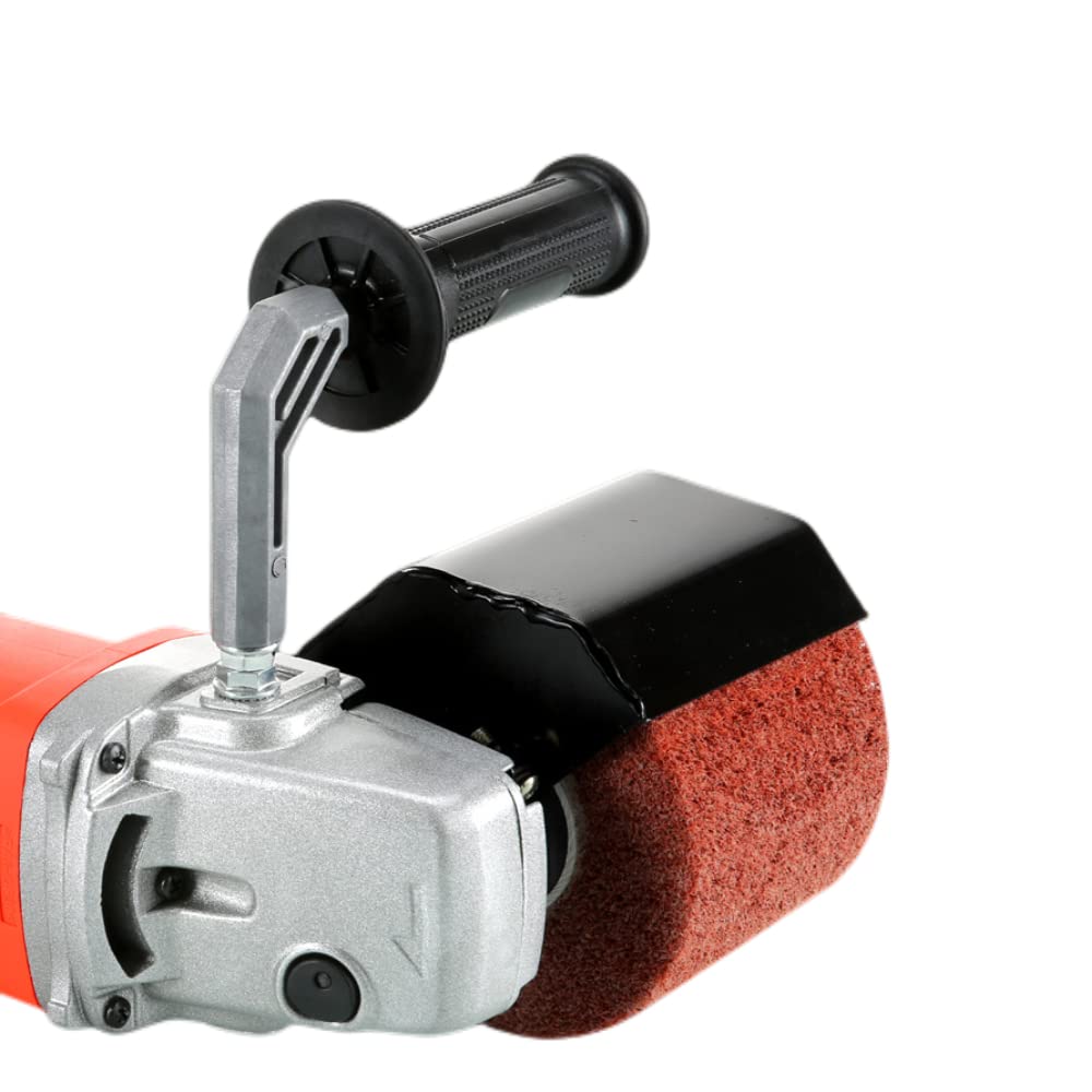 HaTur Electric Burnishing Polishing Machine Handheld Wheel Polisher Sander Wire Drawing Machine for Stainless Steel Metal Wood, 110 V 1400 W, 8 Speed Adjustable HaTur