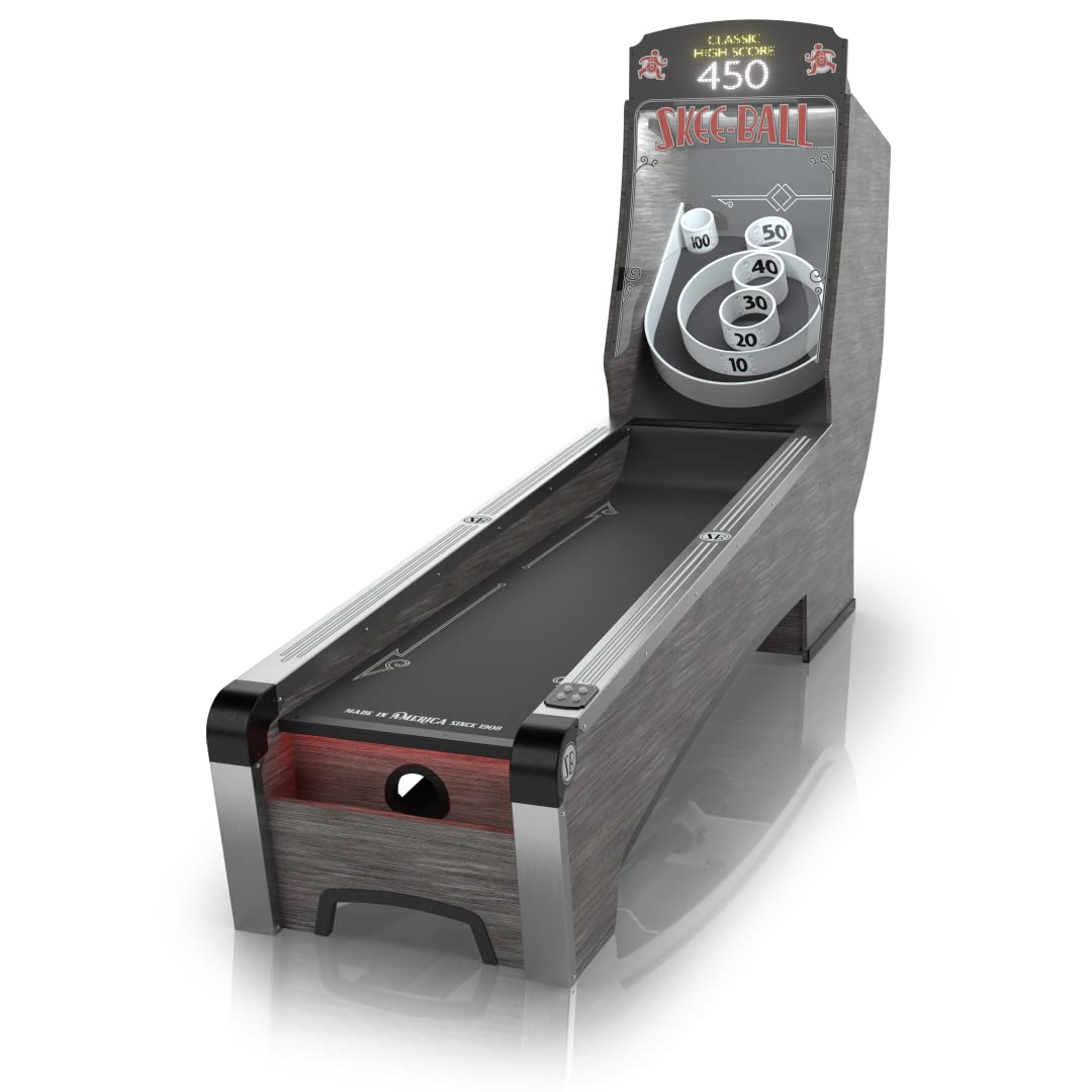 Skee-Ball Arcade Table Machine Game for Home Basement Recreation Room - Premium Nostalgic Classic Family Fun of Roll and Score - Made in The USA (Coal) Skee-Ball