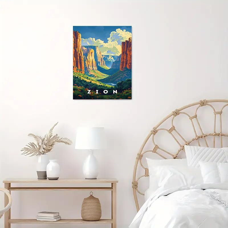 NEGEKFKX 4 Pack National Parks Diamond Art Kits for Adults Beginners,Zion Yellowstone Diamond Painting Kits for Adults,5D Full Drill DIY Diamond Dot Gem Art Kit Wall Home Decor Arts Craft 16x12 inch NEGEKFKX