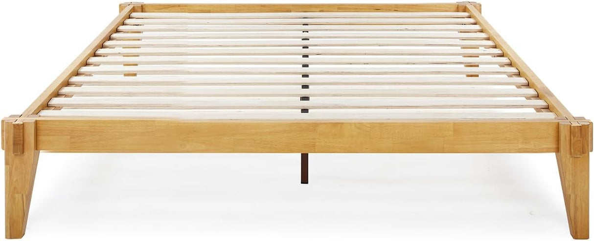 Bme Chalipa 14” Solid Wood Queen Bed Frame with Japanese Joinery - Minimalist Platform Design & Enhanced Storage Bme