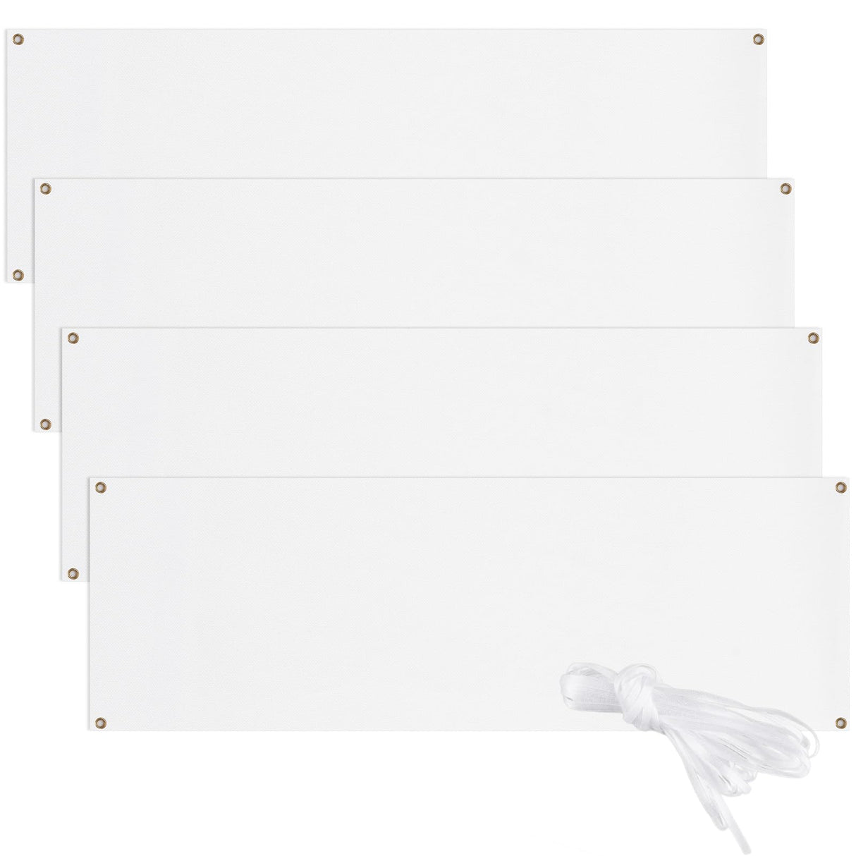 FVIEXE 4PCS 2x6 Ft Polyester Oxford Cloth Sublimation Vinyl Banner Blank DIY Signs Banner with Hanging Rope for Indoor Outdoor Wall Decoration Party Birthday Halloween Thanksgiving FVIEXE