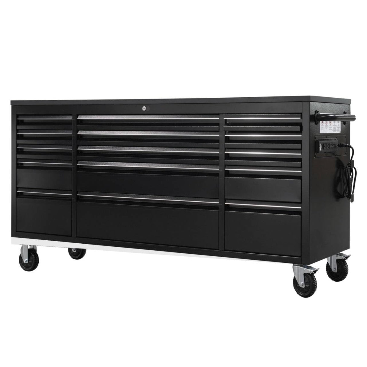 CHETTO C 72-inch Rolling Tool Chest Cabinet Mobile Workbench with 15 Storage Drawers and Wheels, Outlet Black Tool Box for Garage CHETTO C