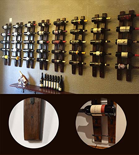 RONIXE Wall Mounted Wine Racks Rustic Barrel Stave Hanging Wine Bottle Holder Wooden Wall-Mounted Wine Rack Wine Shalf for Home Bar… RONIXE