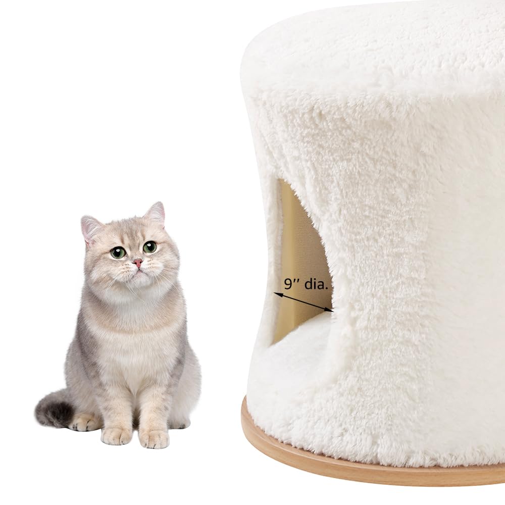 beeNbkks Cat Tree for Large Cats, Modern Tall Cat Tower for Indoor Cats, Cat Tree Tower with Cat Condo Scratching Post and Perch Hammock Bed, Luxury Wood Cat Ladder Furniture for Multiple Cats Kittens beeNbkks