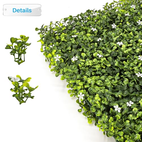 Patio 60" H x 60" W Faux Hedge Wall Room Divider with Wheels, Artificial Boxwood Panels Greenery Wall Privacy Screen Freestanding, Room Partition Decor Mobile Backdrop for Outdoor Indoor Patio