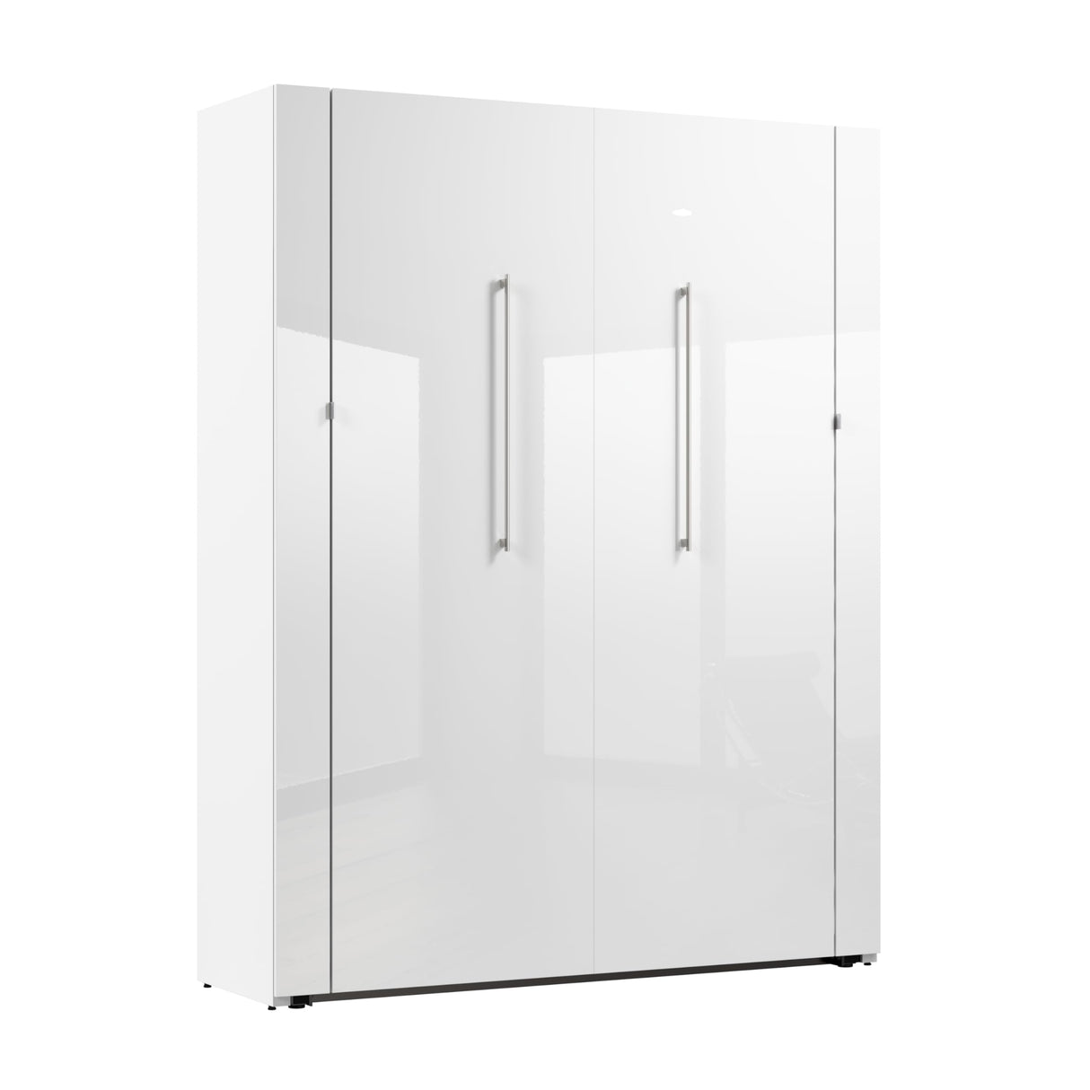 Bestar Avalon 67W Queen Murphy Bed in High-Gloss White | Space-Saving Sleeping Arrangement for Multipurpose Space, Guest Room, or Bedroom Bestar