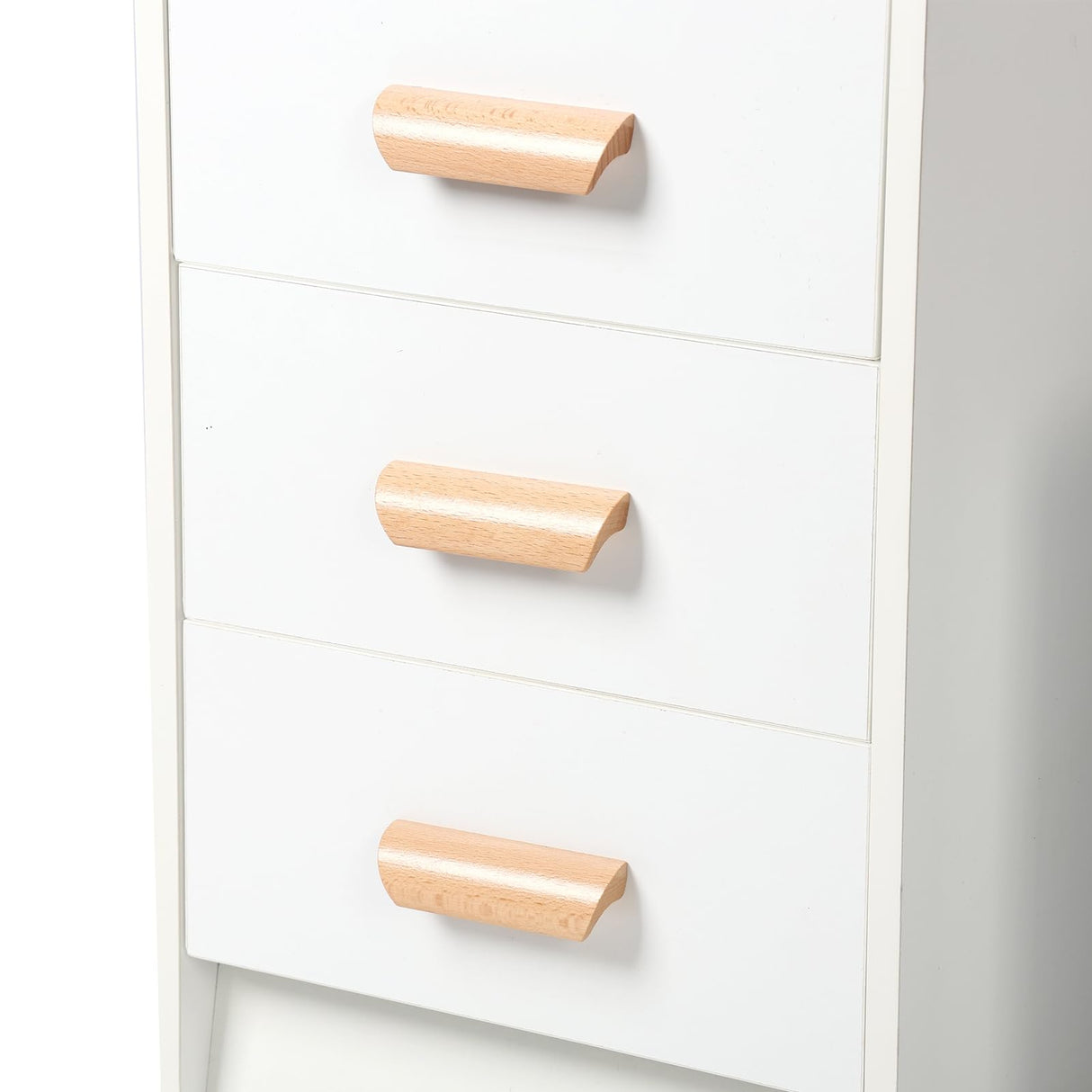 cdar Makeup Vanity Desk with Mirror and Lights, Multifunctional 3 Colour Light Modes Bedroom Dressing Table wih Drawers Shelves Chair Wooden Handles cdar