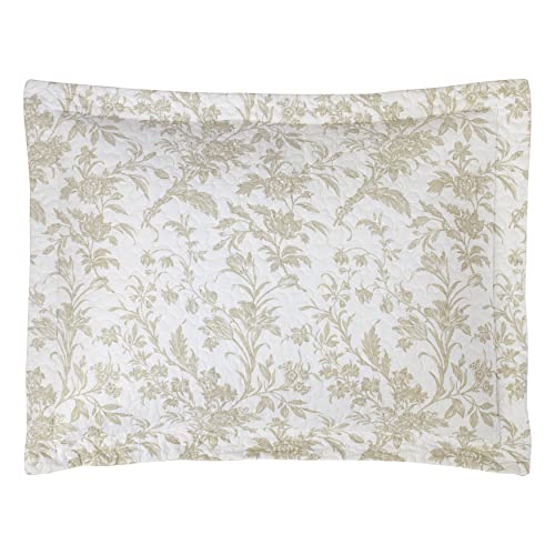Laura Ashley - King Quilt Set, Soft Cotton Bedding with Reversible Design, Medium Weight for Year Round Use, 3 Piece Bed Set with Matching Pillowcases (Amberley Beige) Laura Ashley