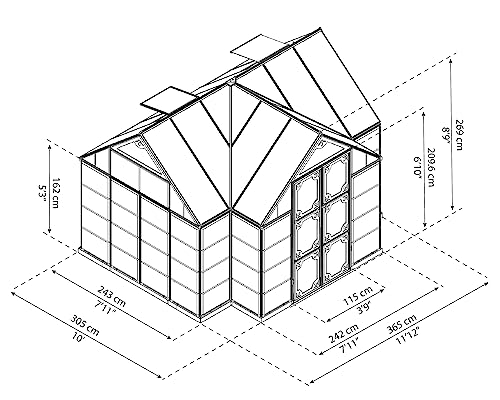 Palram - Canopia Chalet 12' x 10' Greenhouse Palram