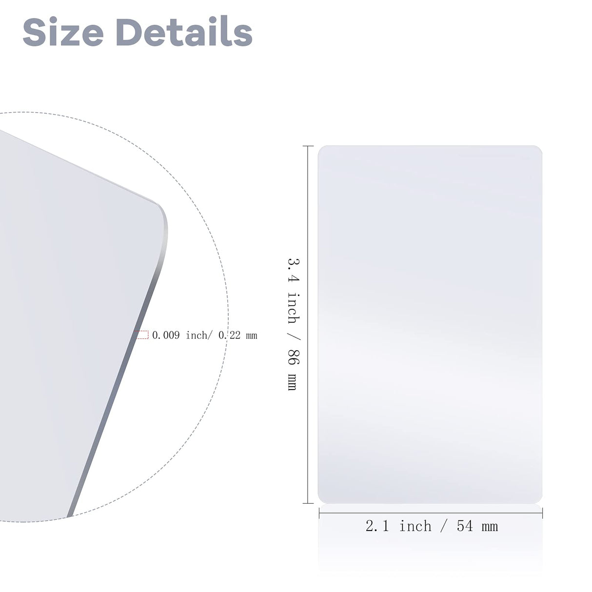 ADXCO 60 Pieces Sublimation Metal Business Cards for Custom Engrave Thickness 0.22 mm Aluminum Blanks Name Card for Office Business Blank DIY Festive Gift Card for Printing, 3.4 x 2.1 Inch ADXCO