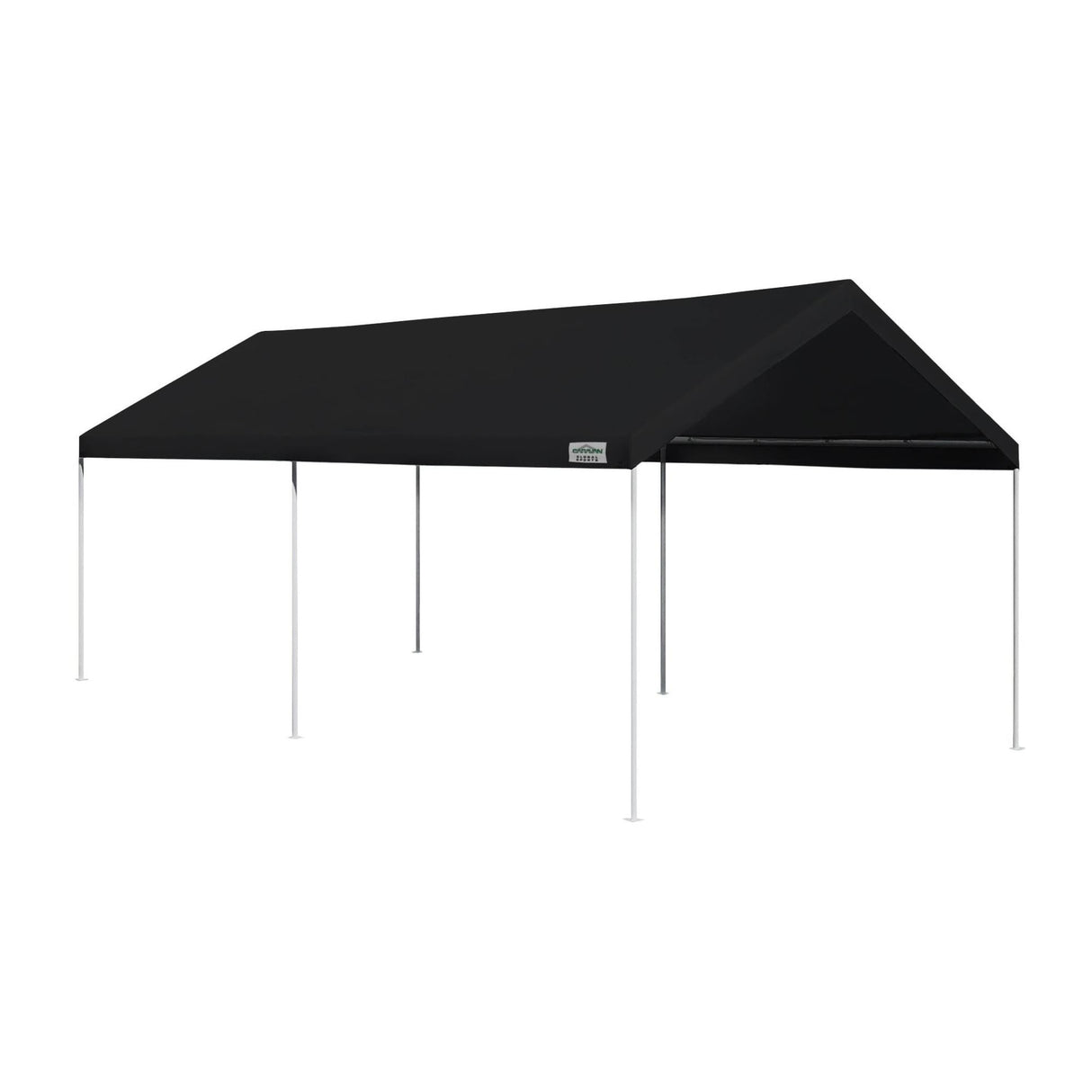 Caravan Canopy Domain 10 x 20 Foot Durable Portable Garage Carport Canopy Car Tent Sidewalls with Dual Zippers and Roll Up Door, Black (Anchor/Mounting Materials + Sidewalls Included) Caravan