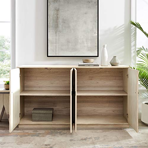 Walker Edison Alden Versatile 4 Door Framed-Storage-Sideboard, 62 Inch, Birch Walker Edison