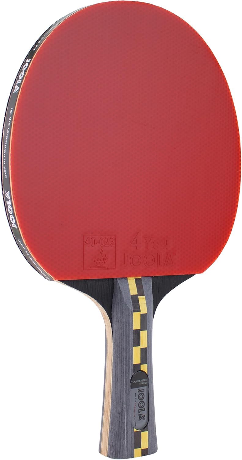 JOOLA Carbon Pro Professional Ping Pong Paddle - Racket with Carbonwood Technology & Red/Black JOOLA 4 You Rubber - Table Tennis Racket Designed for Speed JOOLA