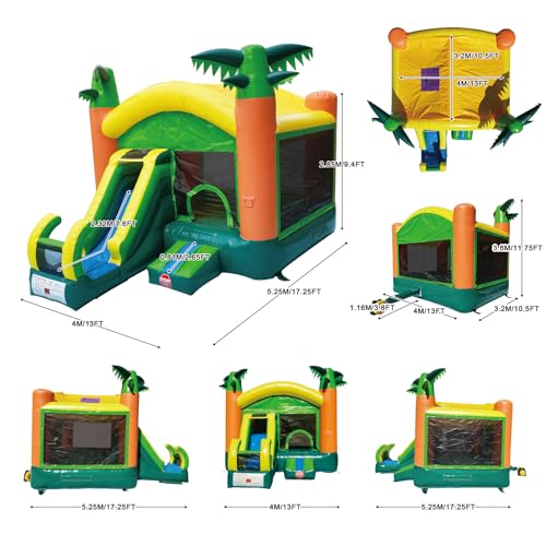 HapCap Inflatable Bounce House with Slide for Big Kids,Large Jumping Area,100% PVC Commercial Material,Setup Includes Blower,Birthday Party,Outdoor Large 17'x 13' x 12' Hapcap