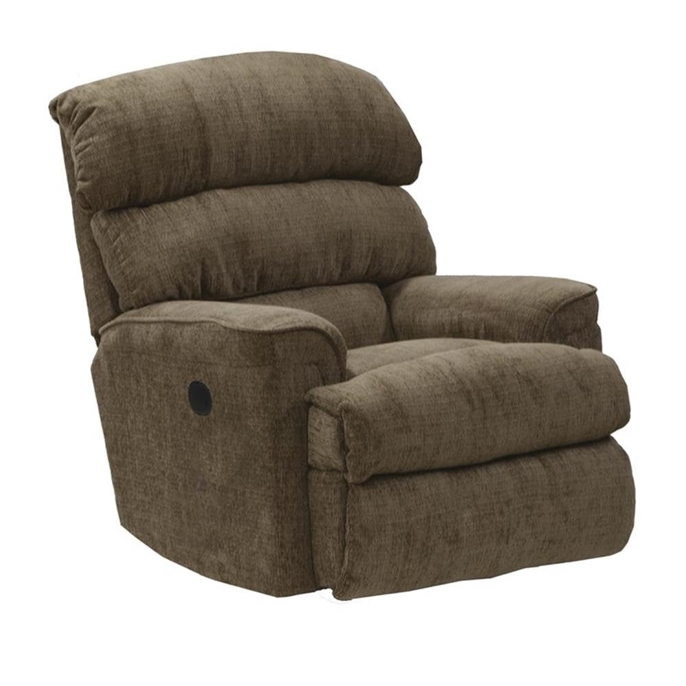 Catnapper Atkins Power Wall Hugger Recliner in Brown Polyester Fabric Catnapper