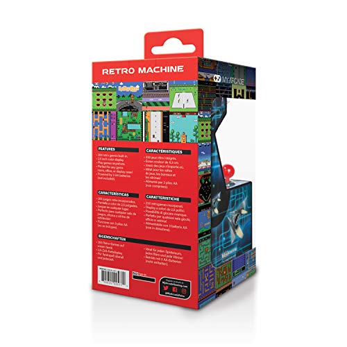 My Arcade Retro Machine Playable Mini Arcade: 200 Retro Style Games Built In, 5.75 Inch Tall, Powered by AA Batteries, 2.5 Inch Color Display, Speaker, Volume Control dreamGEAR