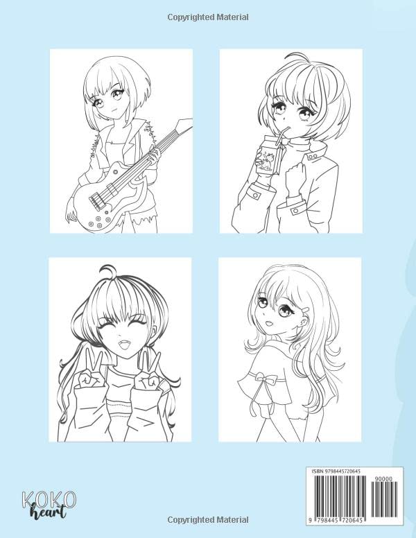 Anime Coloring Book for Teens: Beautiful Japanese Anime Fashion Coloring Pages for Teens and Kids MOLYICE