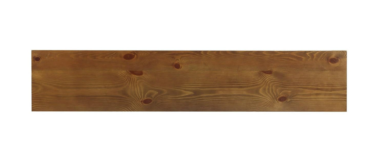 Acme Garrison 60" Rectangular Wooden Frame Console Table with Shelf in Oak Acme