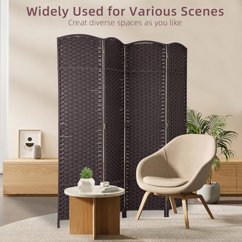Capacmkseh Room Dividers Panel for Room Separation, Wood Wall Panels Folding Privacy Screens, Partition Room Dividers 5.57 Ft Tall, 4 Panels Capacmkseh