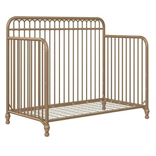 Little Seeds Ivy 3-in-1 Convertible Metal Crib, JMPA Certified, Gold Little Seeds