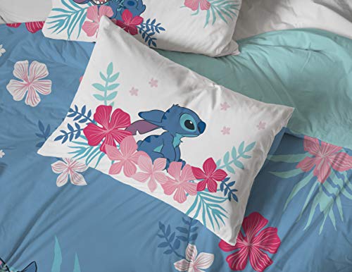 Jay Franco Kids Sheet Set with Fitted, Flat Sheets & Pillow Cover - Ultra-Soft Bedding with Pillowcase for Room Decor, Pink - Lilo & Stitch, 4 Piece Full Jay Franco