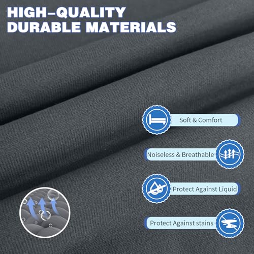 QUWOU King Mattress Protector, Waterproof Mattress Cover with 18" Deep Pocket Bed Cover, Fitted Sheet Style Noiseless Breathable Machine Washable, Dark Gray (76"x80") QUWOU