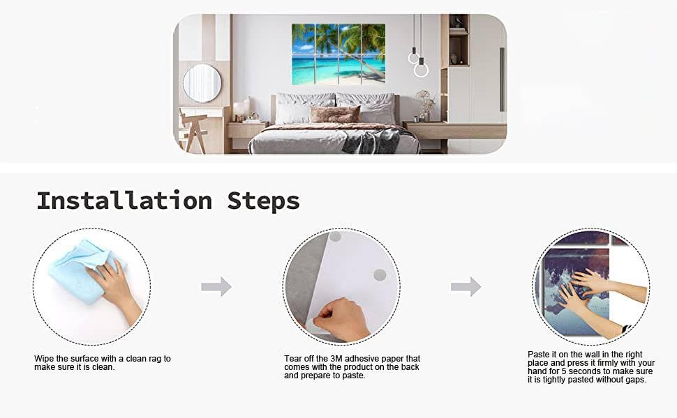 8 Pack Art Acoustic Panels Tropical beach Soundproof Wall Panels, 32"x48" Decorative Sound Absorbing Panels, Acoustic Treatment for Home, Office DSFAJWEFH