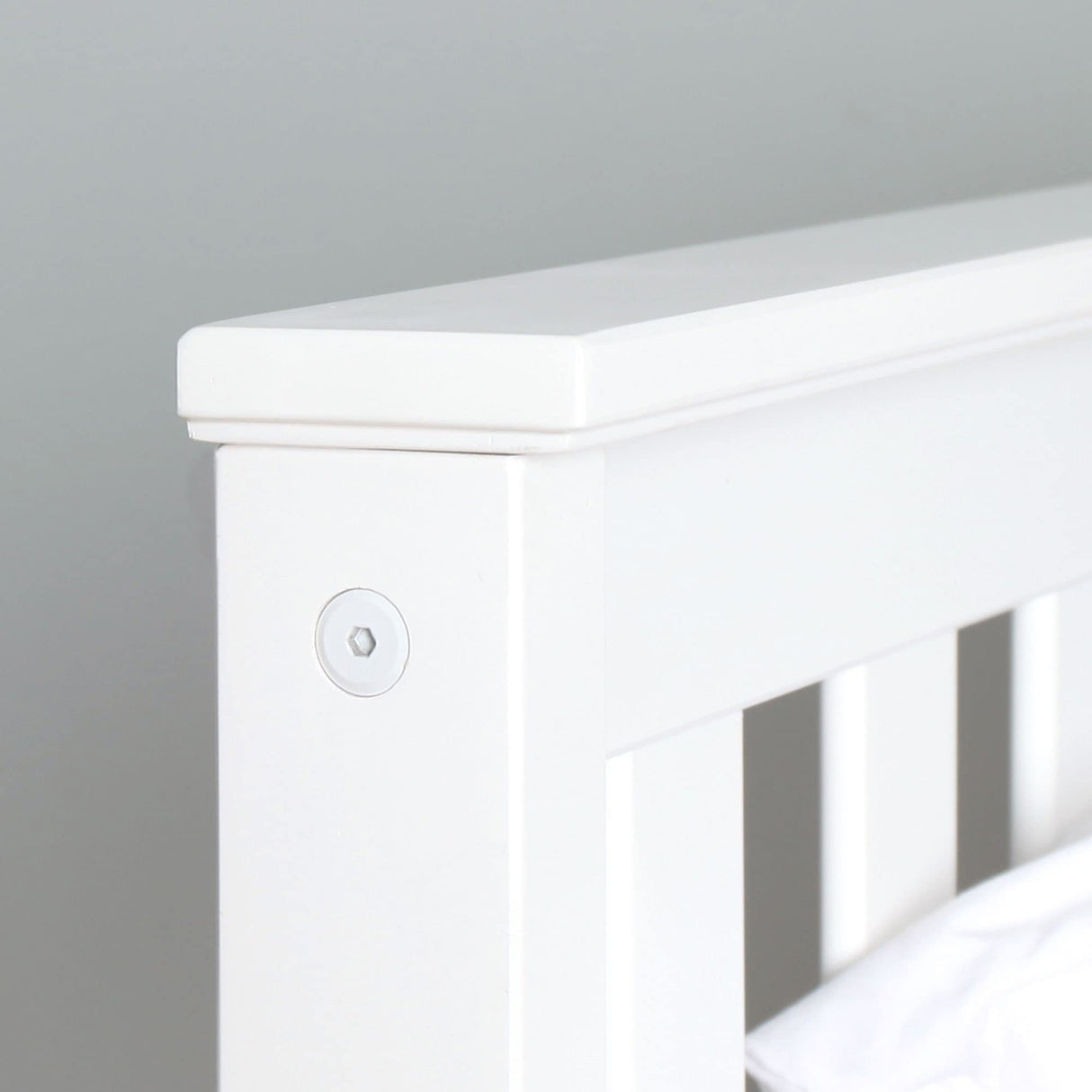 Max & Lily Full Size Solid Wood Bed Frame with Slatted Headboard – Easy Assembly, No Box Spring Needed, White Max & Lily