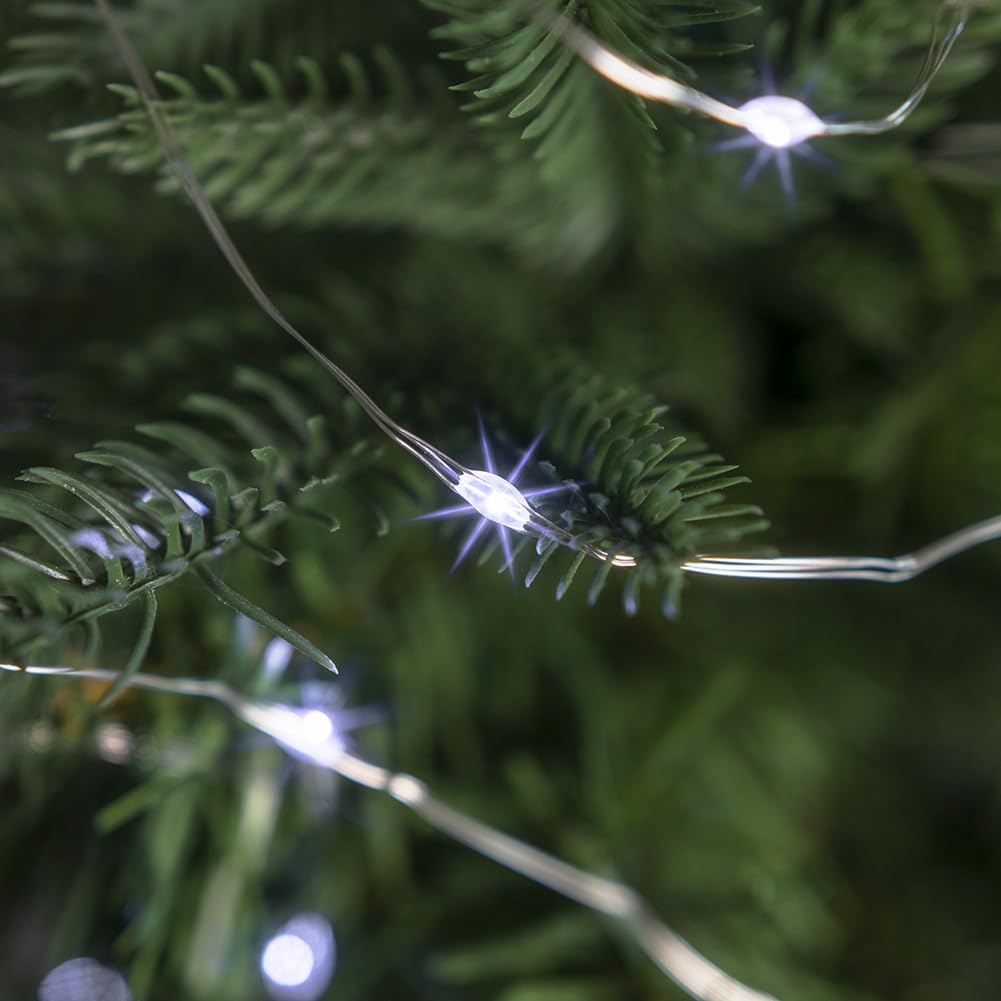 PCORES 328FT Long Fairy Lights 1000 LED Cool White Silver Wire Remote Control Indoor Outdoor Plug in String Lights for Bedroom Living Room Patio Porch Garden Christmas Tree PCORES