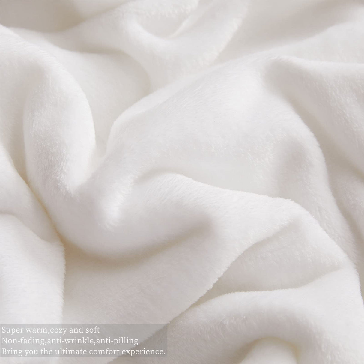 KMUSET Fleece Blanket Throw Size White Lightweight Super Soft Cozy Luxury Bed Blanket Microfiber KMUSET