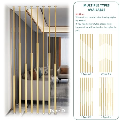 Ceiling to Floor Partition Post/Room Dividers Metal Slats,5/8/10pcs Privacy Screen Post Wall Poles Columns for Room Separation,No Drill Installation(5pcs,275cm/108in/9ft) Renmlion