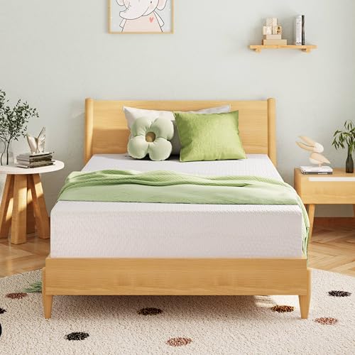 EGOHOME 5 Inch Full Size Mattress for Kids, Memory Foam Mattress with Cooling Green Tea Gel, Relieve Pressure with Medium Firm Support, CertiPUR-US Certified, 75''L x 54''W, White EGOHOME