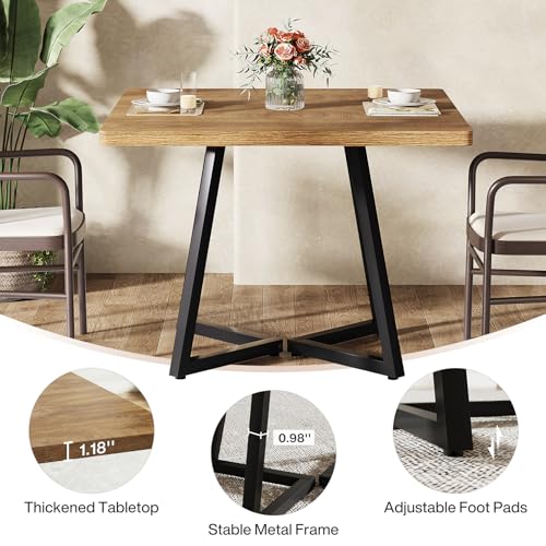 Tribesigns 31.5" Square Conference Table, Small Wooden Meeting Table for 2-4 People, Compact Office Table for Small Spaces, Seminar Room Tribesigns