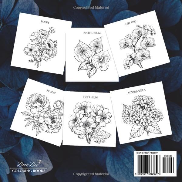 Breathe & Bloom- 50 Easy flower designs in large print coloring book for adults: Simple and Beautiful Flower Designs – Relaxing, Fun, and Easy ... Pages for Women, Seniors, and Beginners. WoodArtSupply
