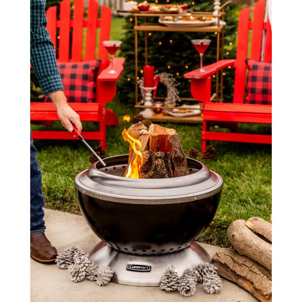 Cuisinart 24” Cleanburn Smokeless Fire Pit with Removable Ash Pan, Portable Outdoor Wood Burning Fireplace, Smoke Free Stainless Steel Outdoor Heater, Enhanced Airflow and Easy Cleanup with Ash Pan Cuisinart
